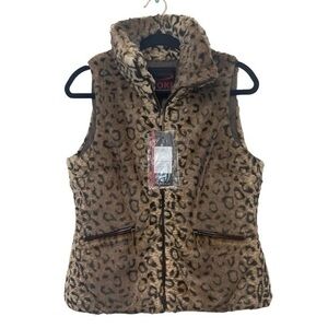 Yoki Outerwear Collection Womens Animal Print Sleeveless Vest Size Medium NWT